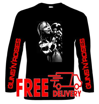 Guns and Roses, Axel Rose, men's long sleeve t-shirt, 100% cotton, S to 5XL