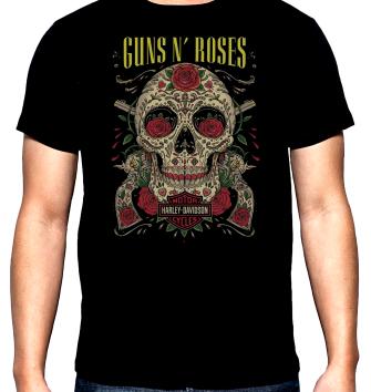 Guns and Roses, Harley Davidson, men's t-shirt, 100% cotton, S to 5XL