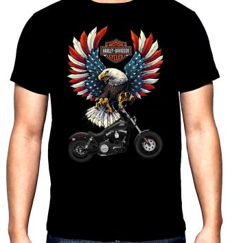 Harley Davidson, eagle, motorbike, men's  t-shirt, 100% cotton, S to 5XL