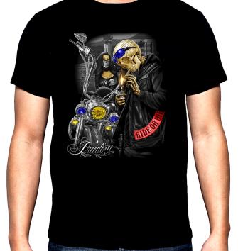 Ride or die, Skelleton with cigar, men's t-shirt, 100% cotton, S to 5XL