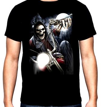 Skelleton biker, men's t-shirt, 100% cotton, S to 5XL