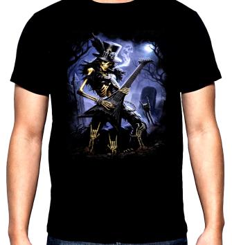 Skelleton with a guitar, men's  t-shirt, 100% cotton, S to 5XL