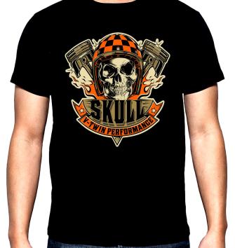 Skull, V-twin, men's t-shirt, 100% cotton, S to 5XL