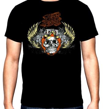 Harley Davidson, skull and wings, men's t-shirt, 100% cotton, S to 5XL