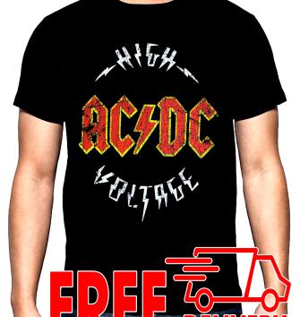 AC DC, High voltage, men's t-shirt, 100% cotton, S to 5XL