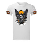 Harley Davidson, men's  white t-shirt, 100% cotton, S to 5XL