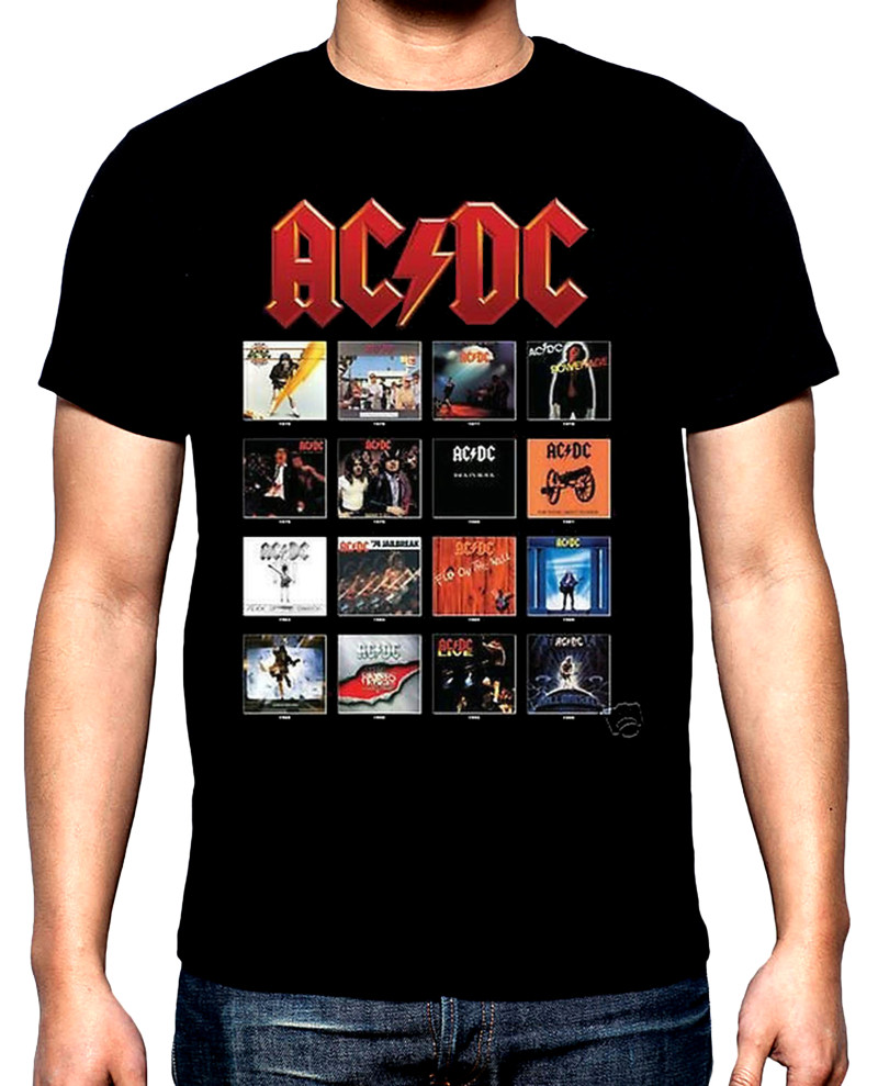 T-SHIRTS AC DC, Albums, men's t-shirt, 100% cotton, S to 5XL
