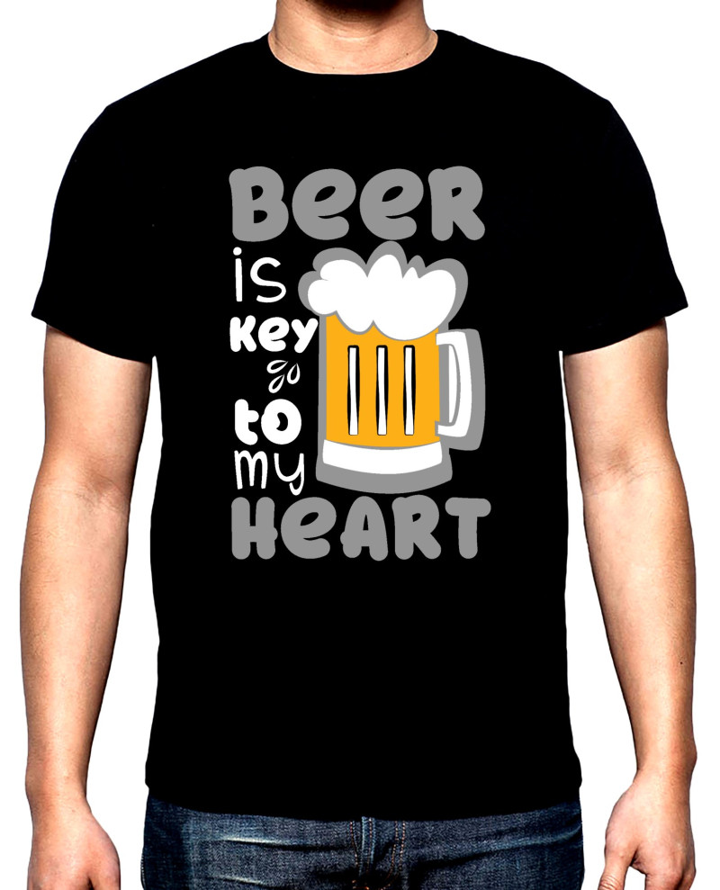 T-SHIRTS Beer is key to my heart, men's  t-shirt, 100% cotton, S to 5XL