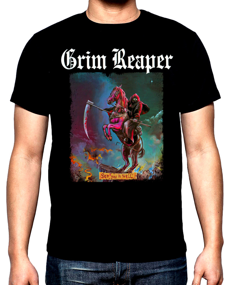 T-SHIRTS Grim Reaper, See you in hell, men's t-shirt, 100% cotton, S to 5XL