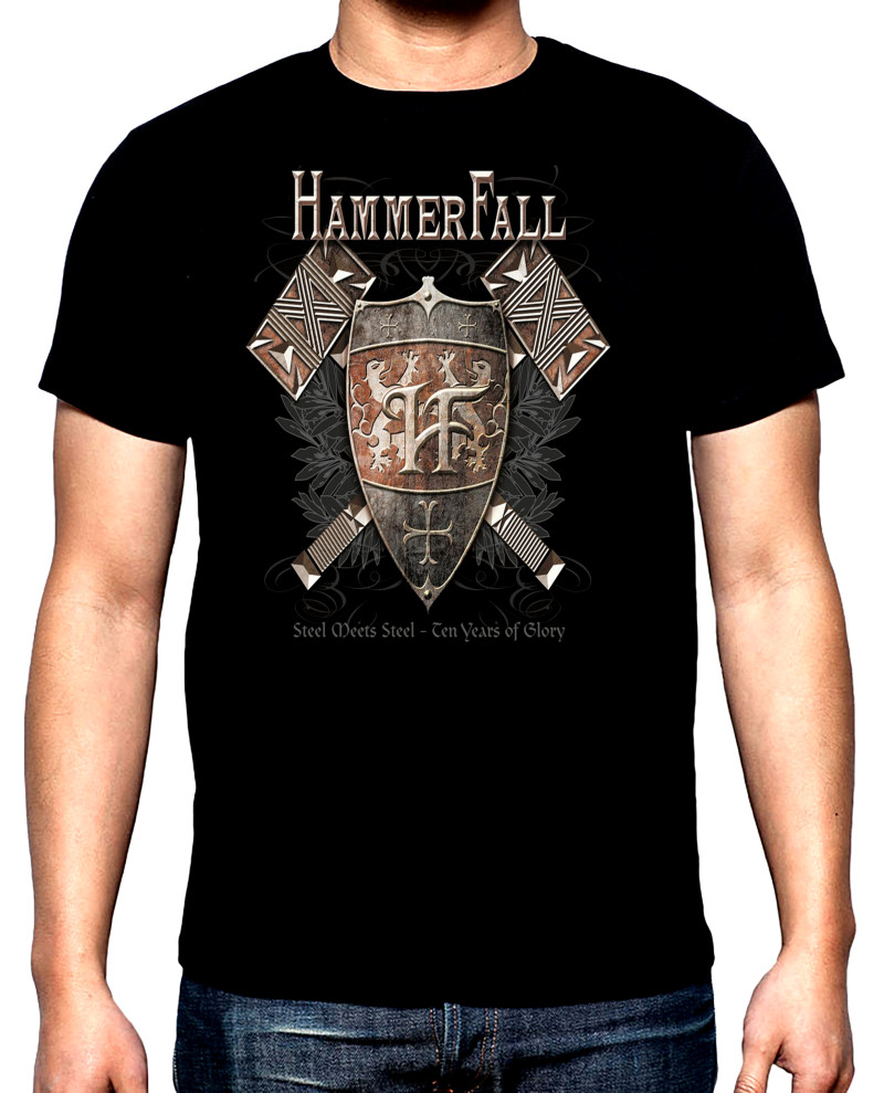 T-SHIRTS Hammerfall, Steel Meets Steel-Ten Years of Glory, men's t-shirt, 100% cotton, S to 5XL