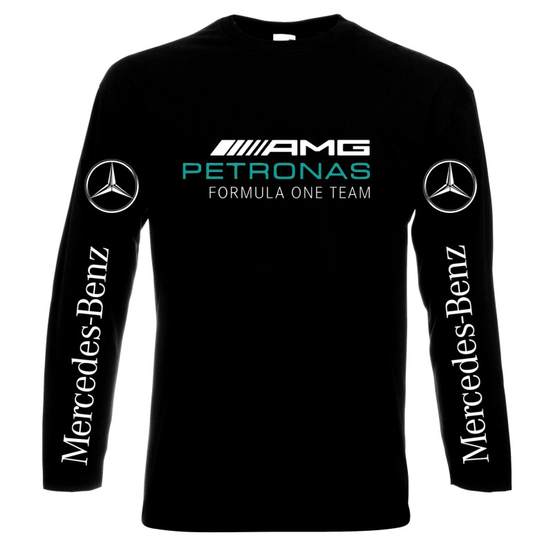 LONG SLEEVE T-SHIRTS Mercedes Benz, AMG, Petronas, formula one team, men's long sleeve t-shirt, 100% cotton, S to 5XL
