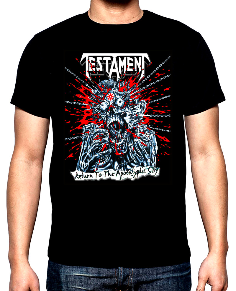 T-SHIRTS Testament, Return to the apocalyptic city, men's t-shirt, 100% cotton, S to 5XL