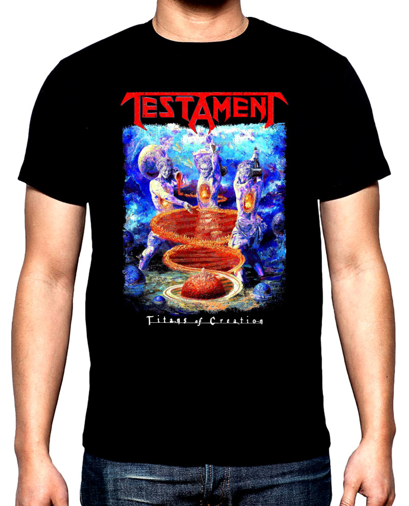 T-SHIRTS Testament, Titans of creation, men's  t-shirt, 100% cotton, S to 5XL