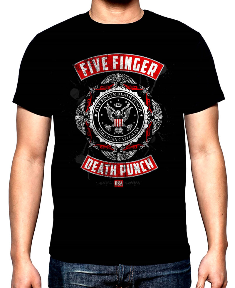 T-SHIRTS Five Finger Death Punch, American capitalist, men's  t-shirt, 100% cotton, S to 5XL