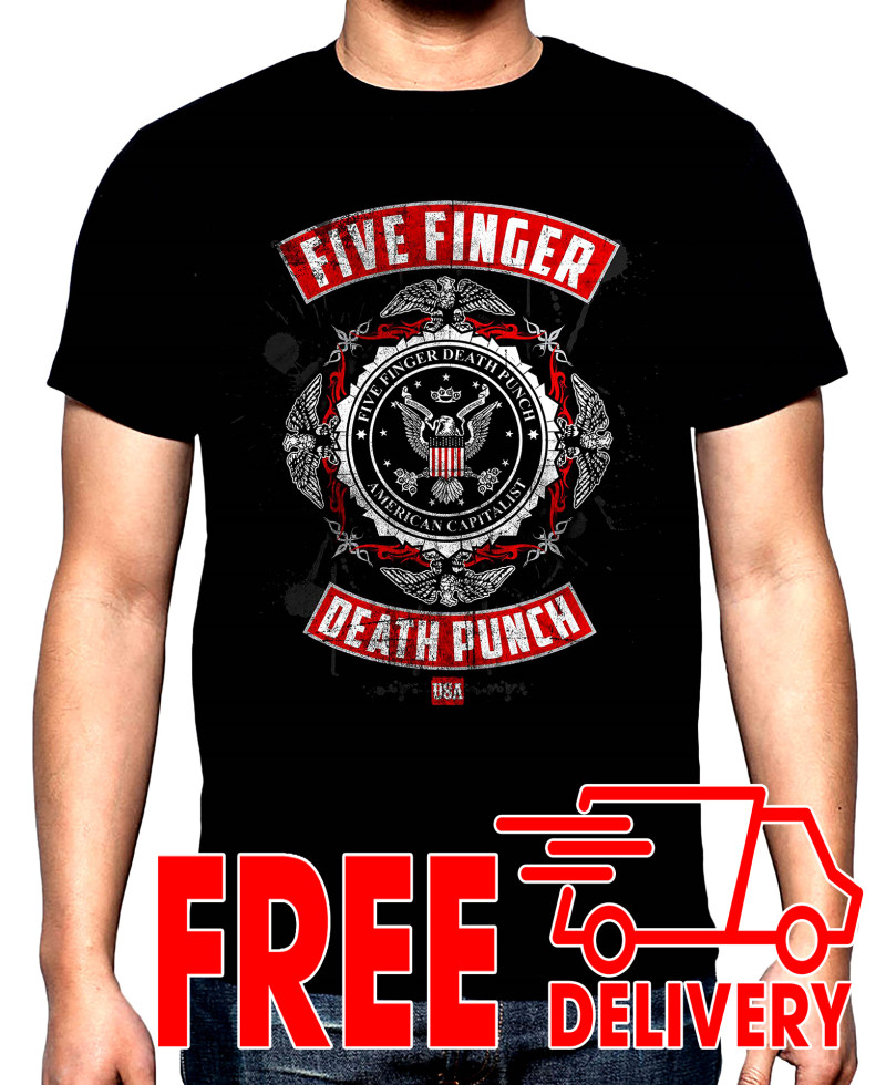 T-SHIRTS Five Finger Death Punch, American capitalist, men's  t-shirt, 100% cotton, S to 5XL